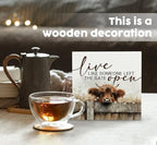 Highland Cow Decor Sign - Farmhouse Western Animal Office Kitchen Bedroom Decor, Rustic Farm Live Like Someone Left The Gate Open Signs, Highland Cow Gifts For Women 8x8 - Image 2
