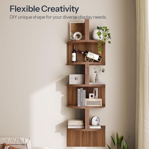 HOOBRO Corner Shelf Wall-Mounted, Set of 2 Floating Corner Shelves for Wall - Image 5