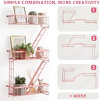 SweetSage Fire Escape Shelf - Pink Wall Decor Floating Shelves, Cute Metal Ladder Shelving for Bedroom, Home Decor Display (3-Tier) - Image 5
