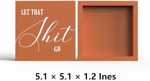 Funny Bathroom Sign, Orange Wood Box Decor for Half Bathroom, Humorous Farmhouse Shelf & Desktop Sign for Home or Office - Image 2