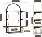 Floating Shelves Bathroom with Storage Basket,Decorative Wall Shelf - Image 2