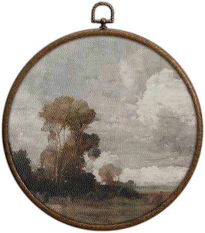 Round Wall Decoration, Nature Wilderness Scenery Wall Art, Printed Canvas Wall Hanging for Bedroom Kitchen Home Office, Living Room Wall Art, Dorm Decor, Circular Wall Hanging with Hooks,22 by Unknown