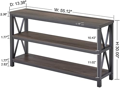 FATORRI Console Table for Entryway, Sofa Tables Behind Couch, Rustic Wood and - Image 2
