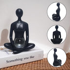 Yoga Girl Abstract Lady Woman Statue, Black, 7.9 inches Tall - Image 5