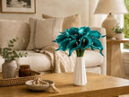 Mandy's 12pcs Teal Calla Lily Artificial Flowers - Image 5