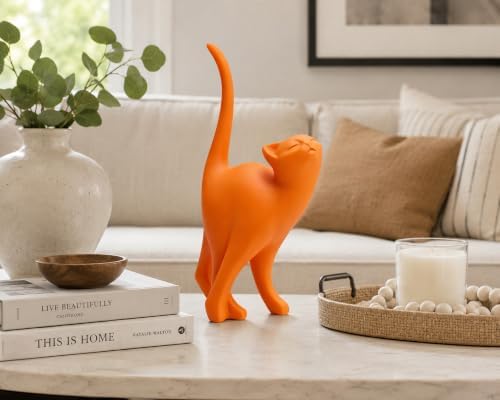 7 Inch Orange Proud Cat Statue - Image 4