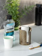 Ceramic Bathroom Cup Dispenser, 3 Oz Mouthwash Cup Dispenser, Brown - Image 3
