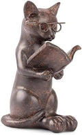 Young's Inc Cat Figurine - Cute Cat Statue - Whimsical Cat Decor for Cat Lovers, Collectibles and Meditation Decor - Cat with Eye Glasses - 4'' L X 3'' W X 5'' H by YoungsInc