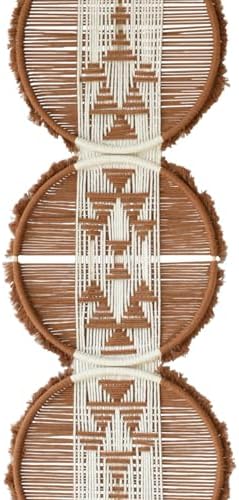 Macrame Wall Hanging Round Brown Handmade Wall Art Boho Decor 11.8"W*65"L - Image 6