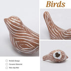 Small Ceramic Birds Statues for Home Decor, Boho Style, Terracotta, 2PCS - Image 4
