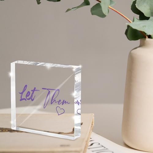Let Them - Purple 4 Inch Acrylic Desktop Sign, Office and Cubicle Decor for Women, Desk Accessory, Inspirational Quote Gift for Friends, Home Office Decor - Image 4