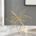 8" Gold Decorative Sphere, Metal Floral Tabletop Sculpture, Abstract Tabletop Decorative Ball for Home Metal Sphere Decor by MOCOME