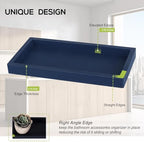 Silicone Bathroom Vanity Tray Dish Soap Holder Sink Organizer, Dark Blue - Image 4