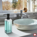 GMISUN Glass Soap Dispenser with Stainless Steel Pump, Clear Hand Soap Dispenser for Bathroom, 12 fl oz/350ml Refillable Dish Dispenser for Kitchen, Modern Liquid Soap and Lotion Bottle for Countertop - Image 6