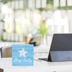 Beach Bathroom Decor Starfish Decor Stay Salty Beach Theme Summer Decorations Wooden Box Sign for Home Office Farmhouse Table Shelf - Image 5
