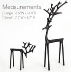 Christmas Decorations - Set of 2 Sculpted Black Metal Reindeer Statues - Image 4