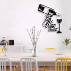 LIYOUYA Wine Bottle Glass Metal Wall Decor - Wine Logo Decor Black Wall Art Home Decor for Living Room, Dining Room, Bar (Black) - Image 4