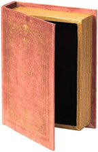 Decorative Vintage Book Shaped Trinket Storage Box - Brown by Vintiquewise