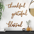 3 Pieces Thankful Grateful Blessed Letter Sign Metal Wall Decor - Image 2