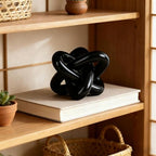 Black Knot Sculpture, Triple Knot Statue, Black Home Decor, Perfect for accenting Rustic-Style Coffee Tables, Living Room TV Stands, Dining Tables, and entryway Shelves. - Image 5