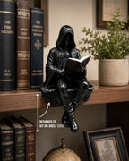 Gothic Hooded Reader Figurine, Bookshelf Sitter, Halloween Decor - Image 3
