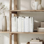 9 Faux Books White- Decorative Box with Hidden Storage, Home Staging Accessories, Coffee Table Decor, Paper Wrapped Bookshelf, White Home Accents, Old Money Aesthetic - Image 6