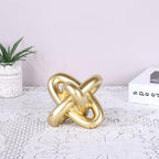 Gold Knot Decor – Modern Geometric Sculpture for Coffee Table, Bookshelf, TV Stand, Entryway, Living Room Centerpiece, Minimalist Knot Design, Decorative Accent for Home Decor, Elegant Gold Sculpture - Image 3