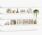 48inch Long Floating Shelves for Wall Decor, 5-Set Shelves with Lip, White by RicherHouse