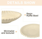 Brown Flat Decor Bowl - 10" Resin Bowls for Entryway Table - Image 4