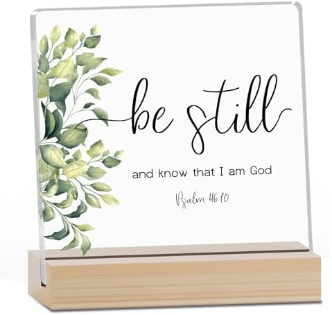Farmhouse Decor, Acrylic Christian God Home Decorations, Aesthetic Entry Way Table Shelf Decor, Living Room Table Accessories, Boho Office Decorations For Work (01) by JUSITAKEET