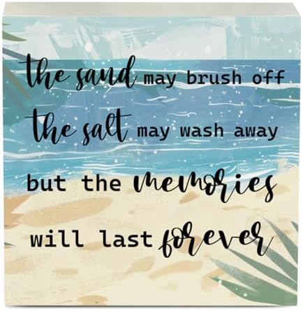 Coastal Room Decor Beach Decorations for Home Summer Decorations Wooden Box Sign for Home Office Farmhouse Table Shelf - Image 7