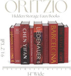 ORITZIO Red Faux Books Set of 9 - Hidden Storage Fake Books for Coffee Table Decor, Home Staging, Interior Design & Fashion Books - Image 4