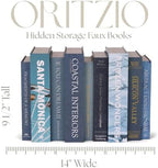 ORITZIO Blue Faux Books Set of 9 - Hidden Storage Fake Books Ideal for Coffee Table, Home Staging, Interior Design & Fashion Books, Old Money Aesthetic, Library Decor, Beach House Accessories - Image 4