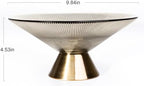 Tapered Glass Decorative Bowl(Coffee Brown) ,9.8 Inches Handblown Striped Design Glass Bowl with Rust Resistant Metal Base,Decor Fruit Bowl for Home Decor,Table Centerpiece,Kitchen Island,Dining Decor - Image 5