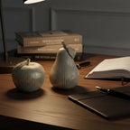 Gold Apple and Pear Decor Set,Retro Fruit Figurines Home Decor, Modern Decorative Ornaments for Living Room Office Desk Shelf Coffee Table, Unique Gift and Tabletop Accent - Image 2