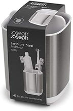 Joseph Joseph EasyStore Stainless-Steel Toothbrush Holder Bathroom Storage Countertop Organizer Caddy, Small - Image 3
