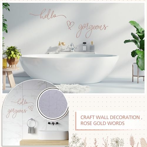 Hicarer Metal Hello Gorgeous Wall Art Minimalist Wall Decor, Rose Gold - Image 6