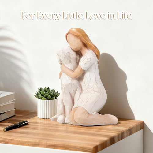 Girl with Dog Figurine, Child and Puppy Resin Statue, Cute Friendship Decor, Pet Lover Gift, Tabletop Home Decoration - Image 5