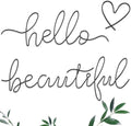 Hicarer Metal Hello Beautiful Wall Art Minimalist Wall Decor, Black by Hicarer