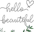 Hicarer Metal Hello Beautiful Wall Art Minimalist Wall Decor, Black by Hicarer