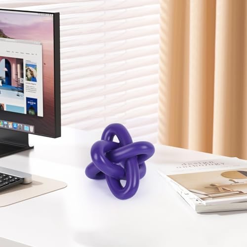 Purple Knot Sculpture, Triple Knot Statue, Purple Home Decor, Perfect for accenting Rustic-Style Coffee Tables, Living Room TV Stands, Dining Tables, and entryway Shelves. - Image 4