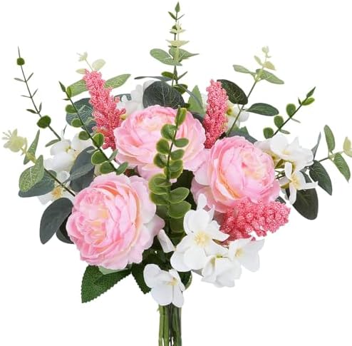 Artificial Flowers Bouquet Fake Pink Peonies for Floral Arrangements by Unknown