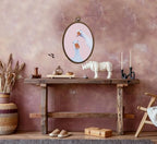 Whimsical Pink Stripe Goose Art, Cottage Core Oval Wall Decor, Waterproof - Image 3