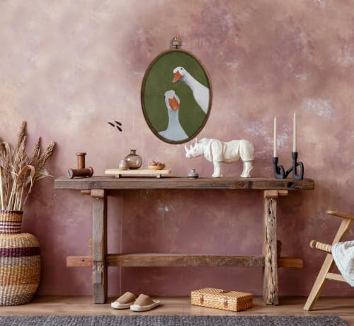 Vintage Whimsical Green Goose Art, Cottage Core Oval Wall Decor, Waterproof - Image 3