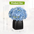 Briful Blue Hydrangea Artificial Flowers in Ceramic Vase, Black Vase Farmhouse Centerpieces for Tables, Dining Table Vase with Fake Flowers for Home Decor Indoor Kitchen Living Room - Image 3