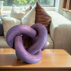 Wood Knot Chain Link Decor - 3 Link Boho Wooden Hand Carved Decorative Wooden Links Knots for Coffee Table Entryway Modern Farmhouse Shelf Decoration (Purple) - Image 4