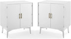 Home Square 2 Door Wood Bar Cabinet Set in White by HomeSquare