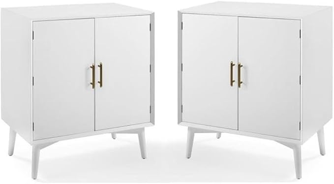 Home Square 2 Door Wood Bar Cabinet Set in White by HomeSquare