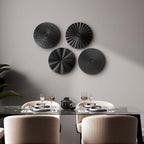 Hicarer 4 Pcs 12 Inch Black Metal Wall Art Decor Modern Sunburst Decor - Image 5