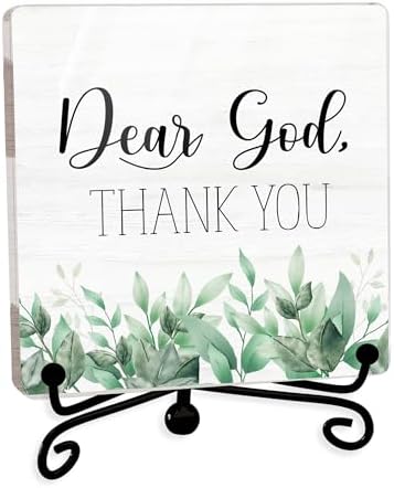Modern Farmhouse Decor, Home Decor For Living Room, Boho Chic Aesthetic Shelf Decorations, Eucalyptus Christian God Acrylic Sign, Farmhouse Entryway Tv Stand Fireplace Coffee Table Decoration (12) by JUSITAKEET